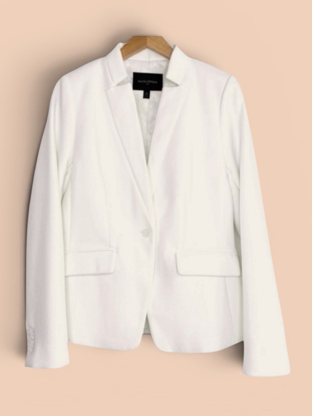 NEW Banana Republic Inverted Cutaway Collar One-Button Blazer Pearl Women’s 4